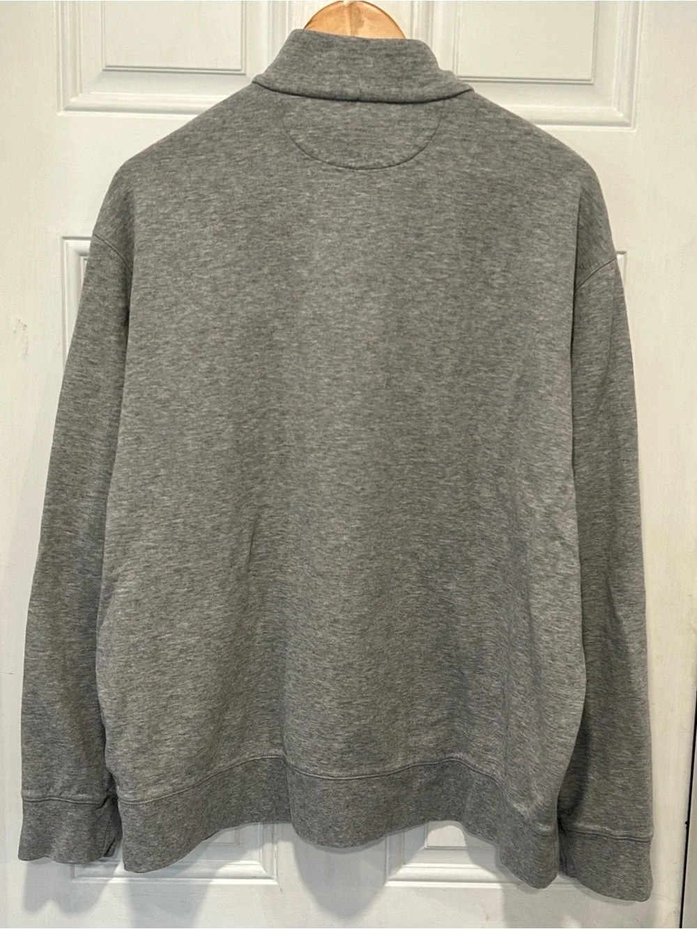 Polo Ralph Lauren Mens Heather Gray 1/4 Zip Cotton Knit Sweatshirt Mock Neck XL